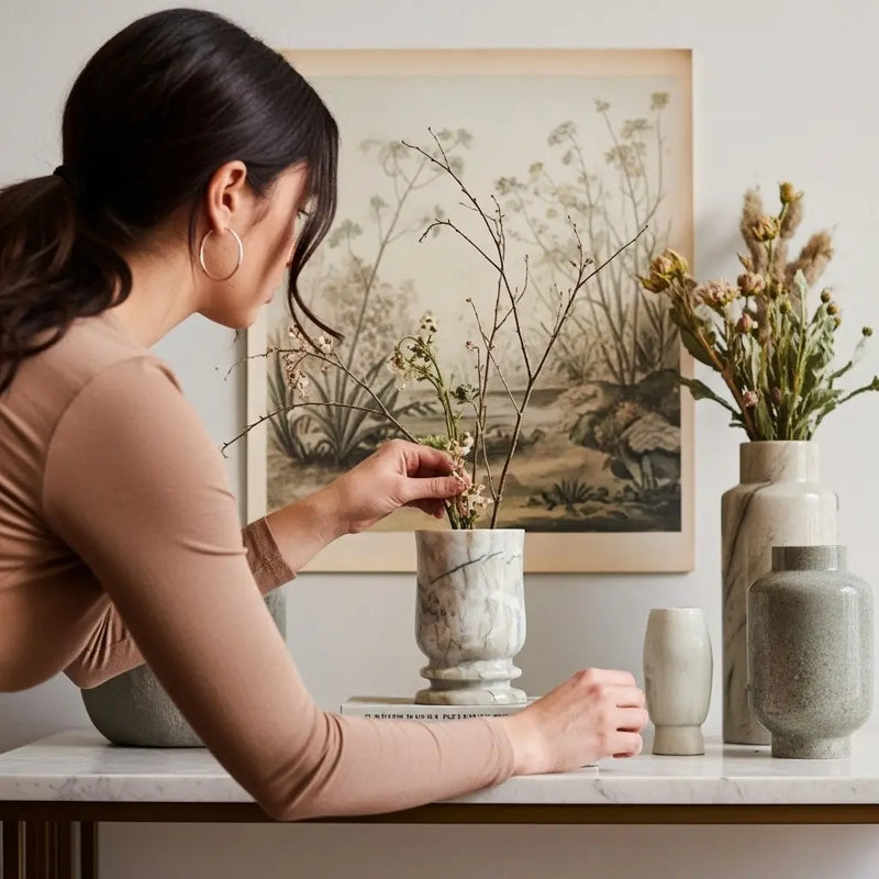 BIANCO- Vase en marbre ORGUENDA UNIVERS