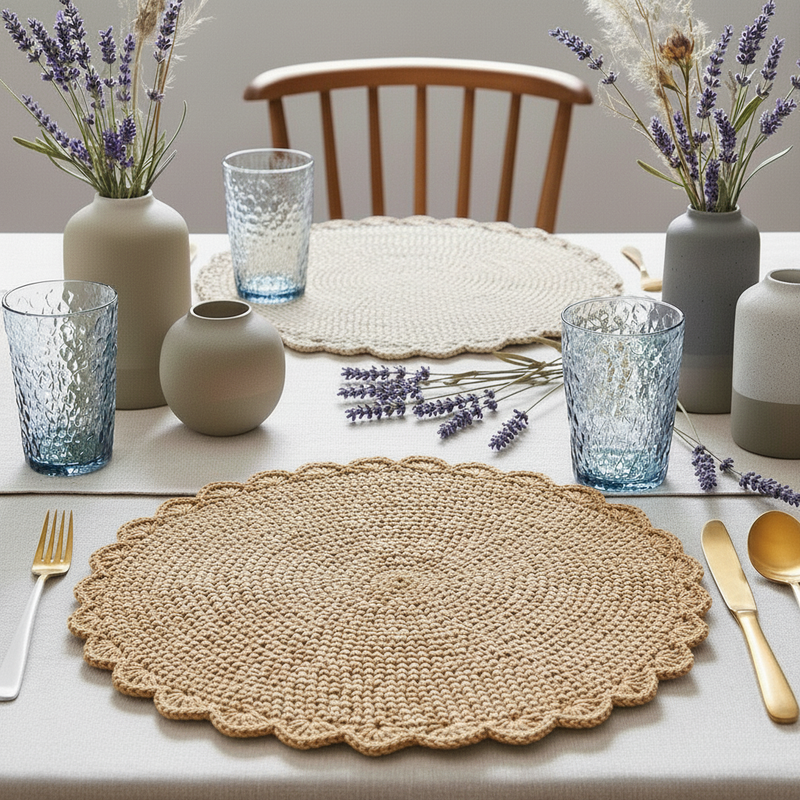 SOLPHIA- Set de table tissé en raphia (1 pièce) ORGUENDA UNIVERS