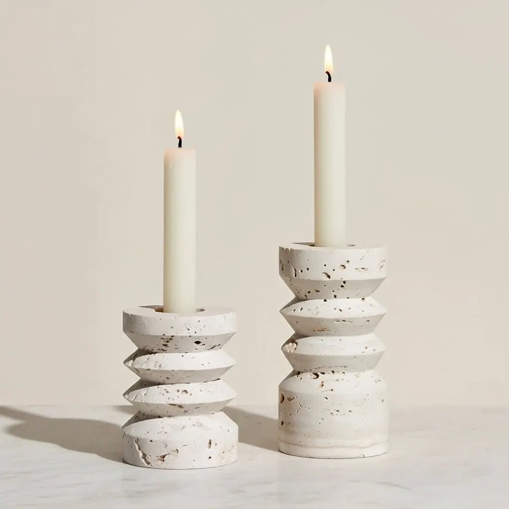 TAZLA-Bougeoir en travertin