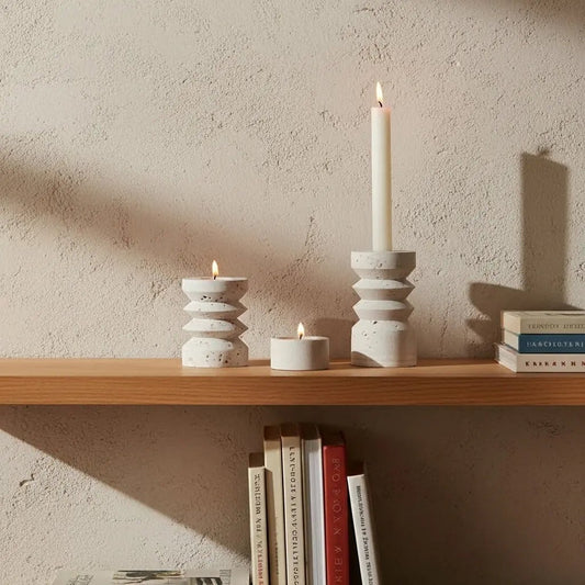 TAZLA-Bougeoir en travertin