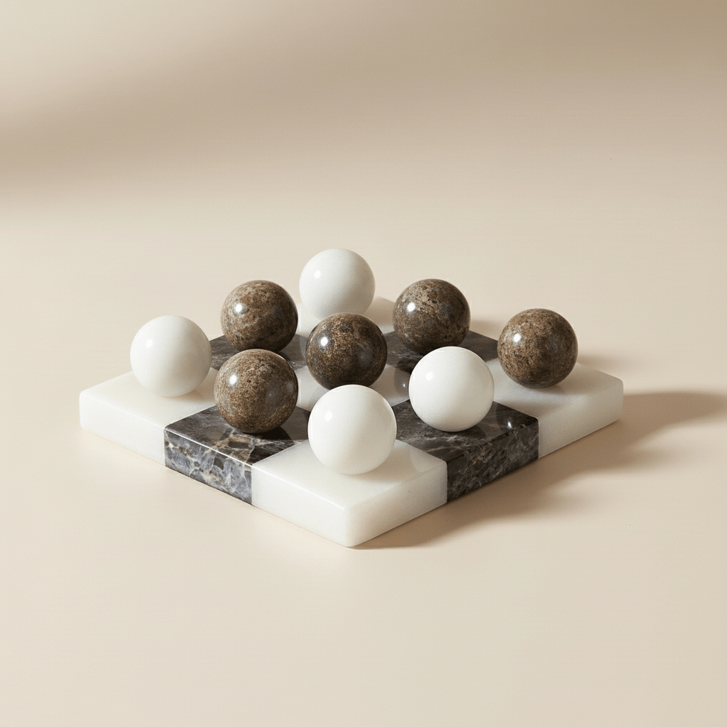 Tic-Tac-Toe jeu décoratif en marbre élégant