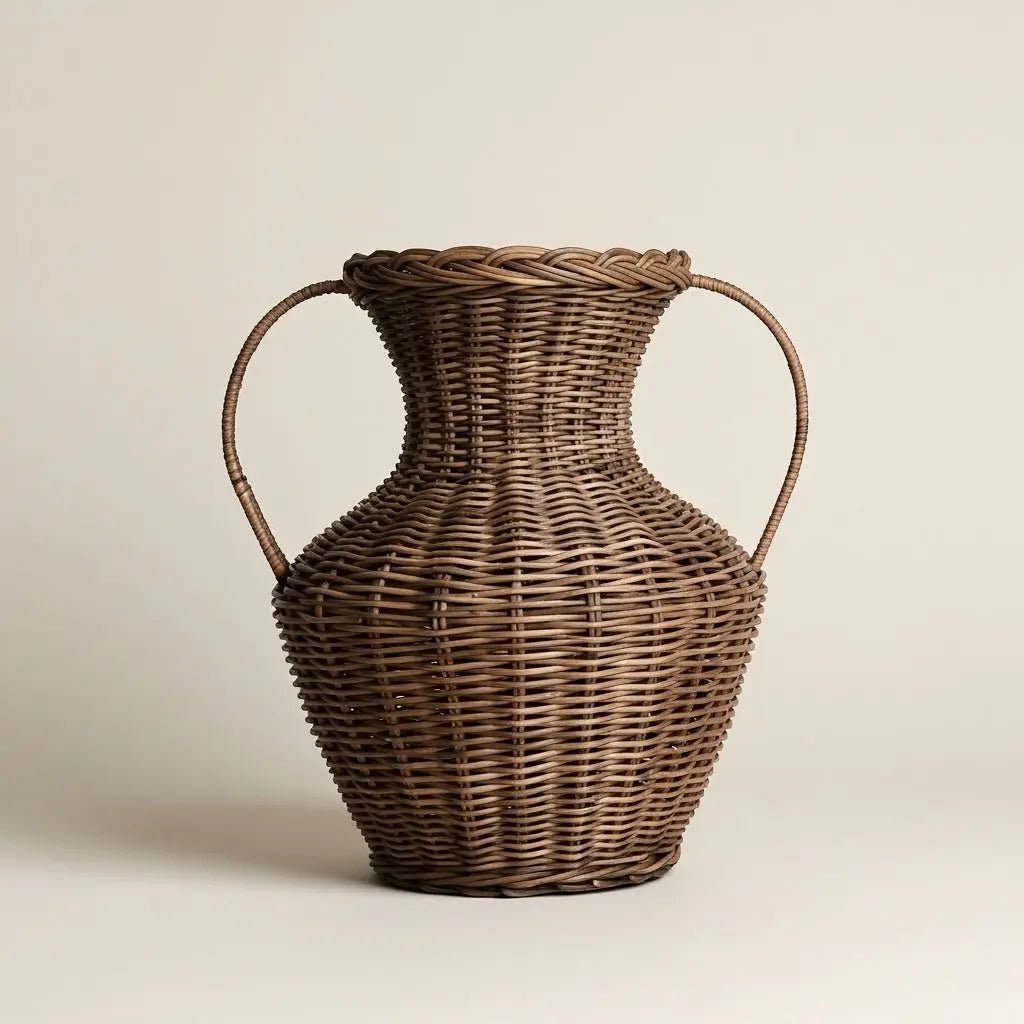 AZALA-Grand Vase en rotin naturel