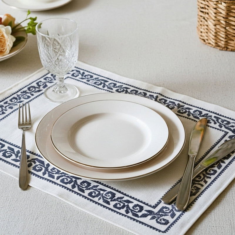 Set de table en cotton brodé ORGUENDA UNIVERS