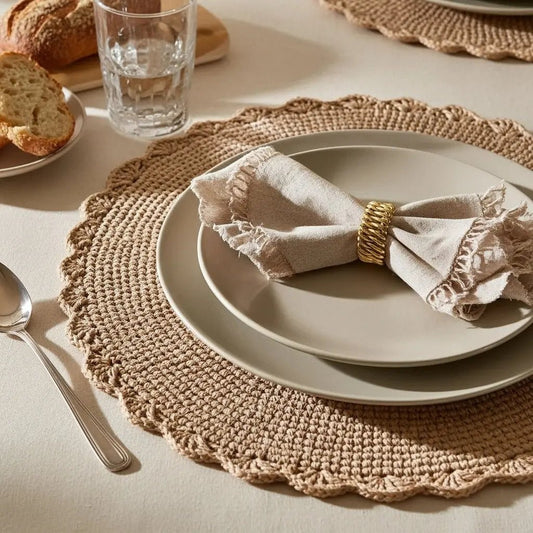 SOLPHIA- Set de table tissé en raphia (1 pièce)