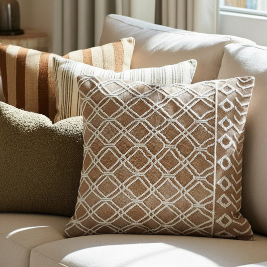 SOLSTICE- Housse de Coussin Tissée