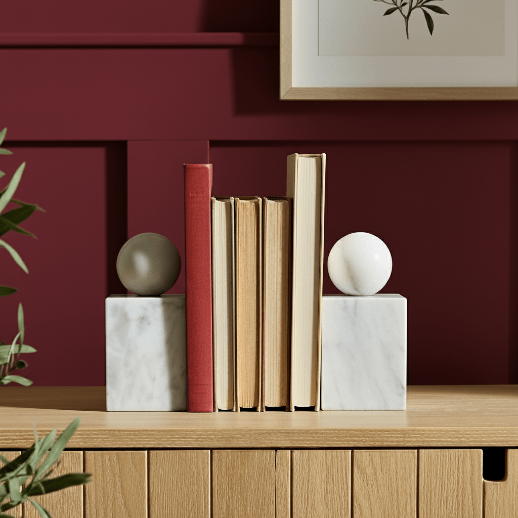 Serres-livre en marbre Blanc