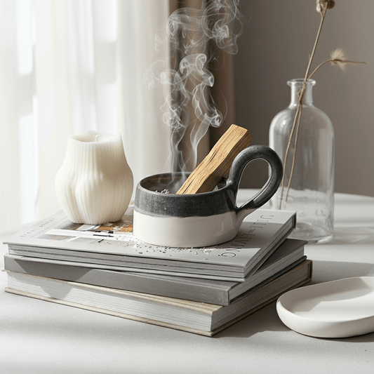 Porte bougie gris en céramique