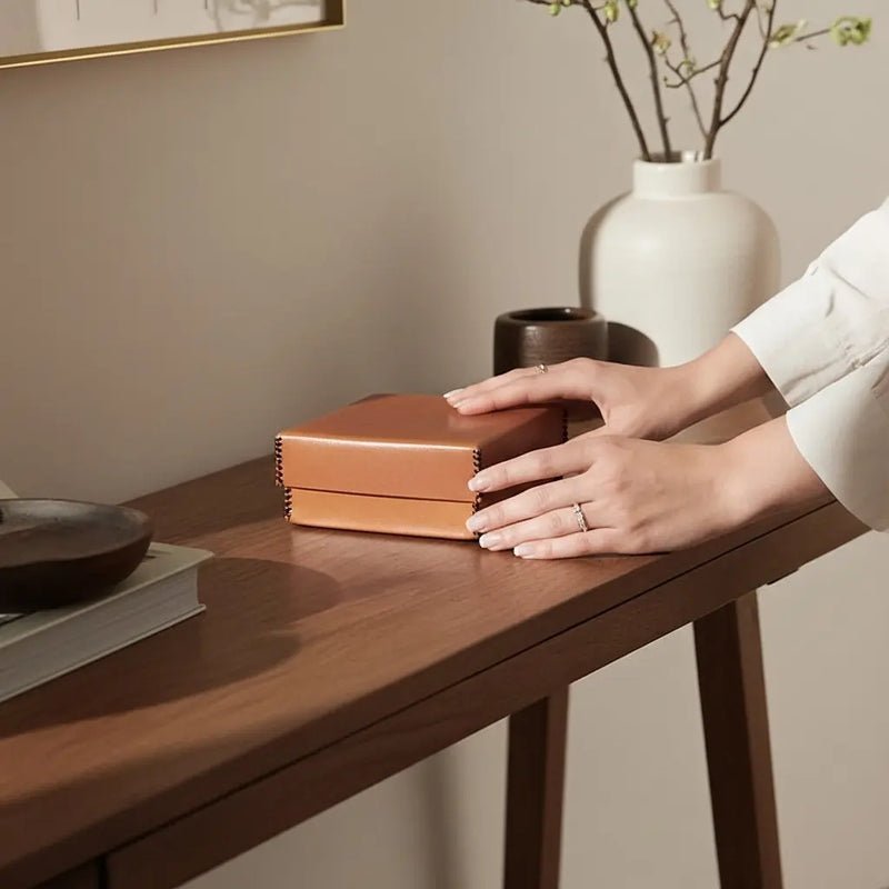 BOREAL- Boite en cuir rectangulaire ORGUENDA UNIVERS