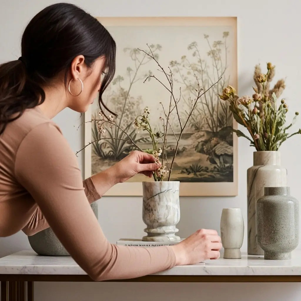 BIANCO- Vase en marbre ORGUENDA UNIVERS
