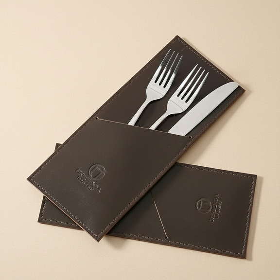 GARI-Etui à Couverts en Cuir ORGUENDA UNIVERS