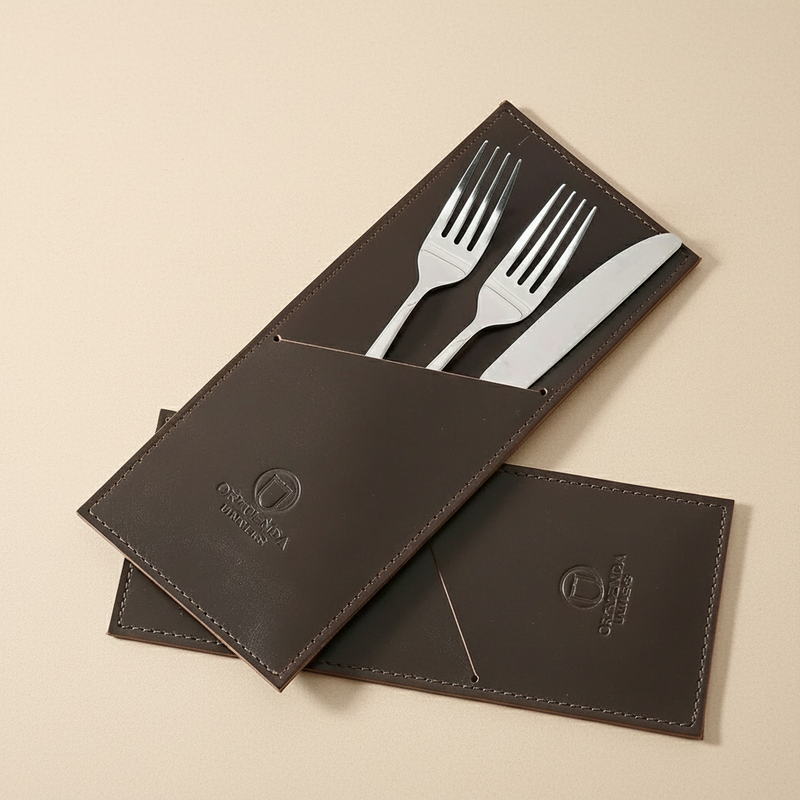 GARI-Etui à Couverts en Cuir ORGUENDA UNIVERS