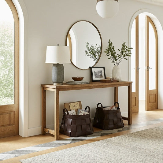 Panier décoratif de rangement AGORA en Cuir tressé ORGUENDA UNIVERS