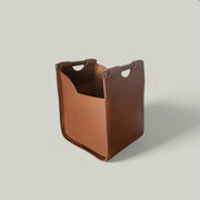IZA – Corbeille à bûches en cuir, élégance et robustesse artisanale