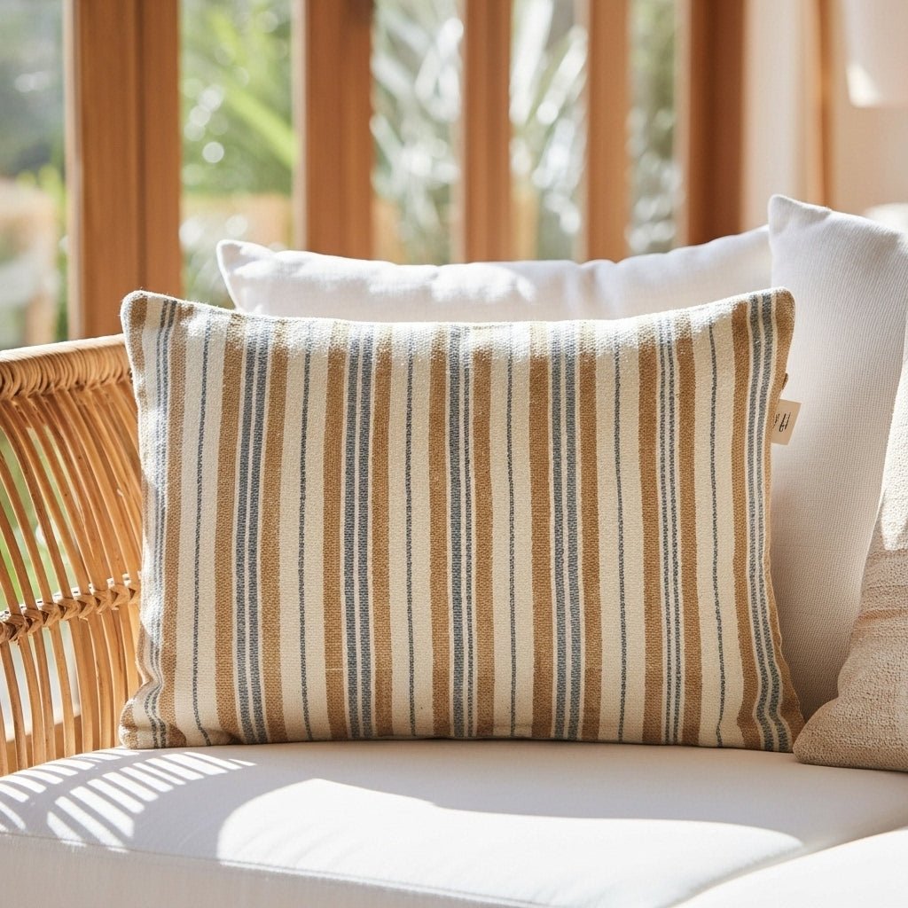 EULALIE- Coussin Tissé rayé