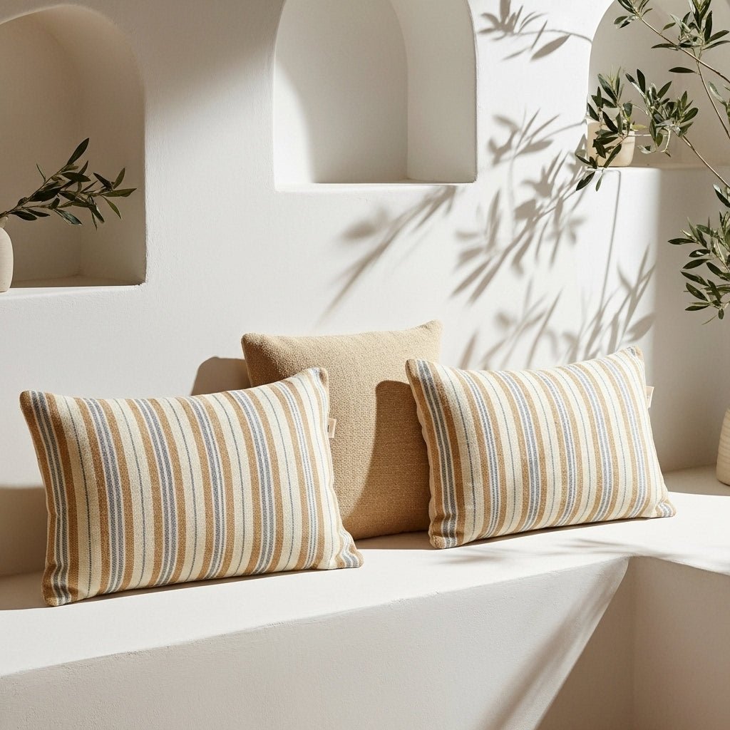 EULALIE- Coussin Tissé rayé