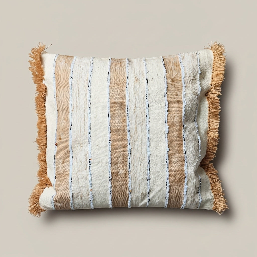 MATTEA- Housse de Coussin Tissée à Rayures ORGUENDA UNIVERS