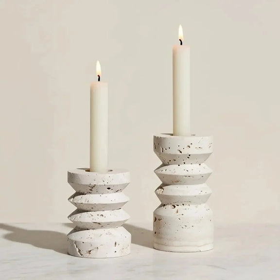 TAZLA-Bougeoir en travertin