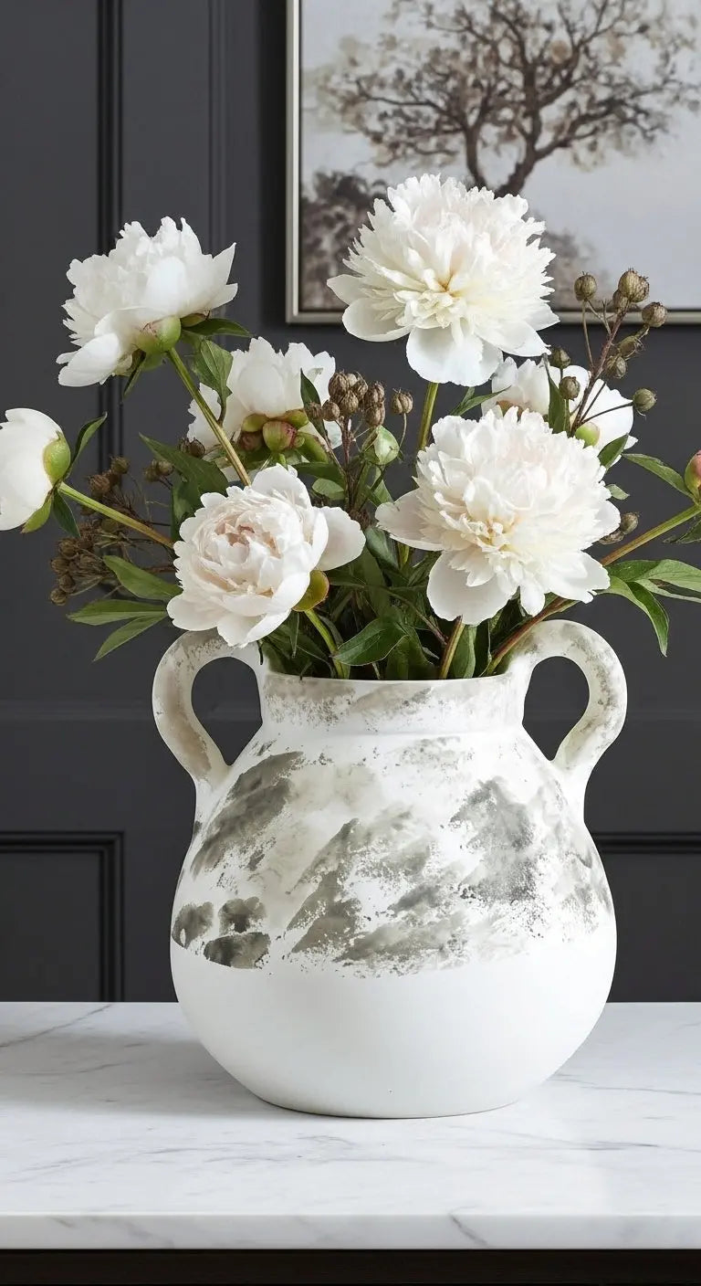 Vase rustique en céramique blanc ORGUENDA UNIVERS
