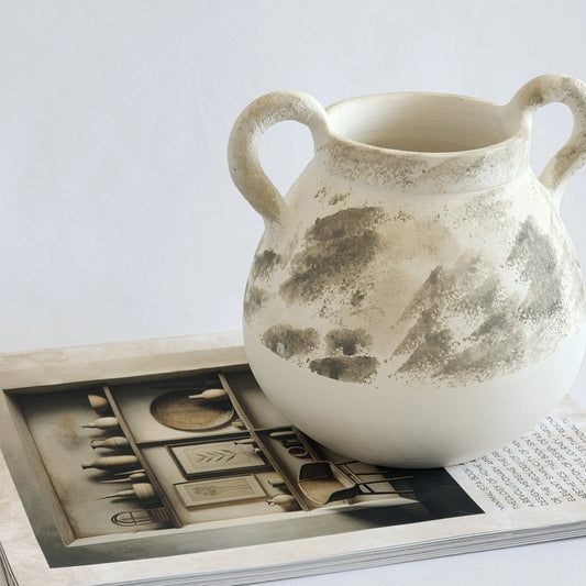 Vase rustique en céramique blanc ORGUENDA UNIVERS