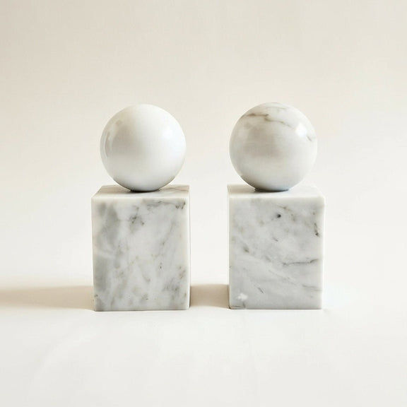 Serres-livre en marbre Blanc