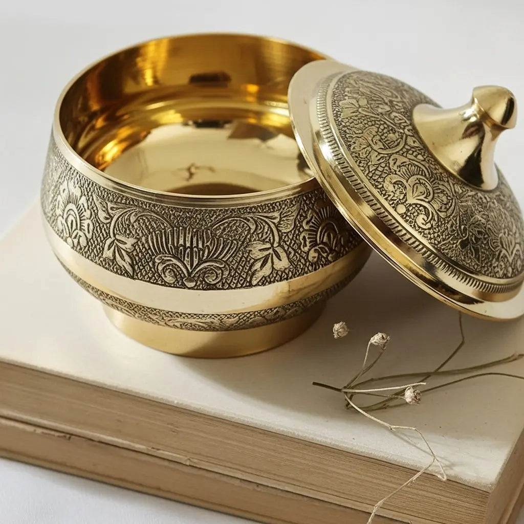 BRONZORA- Boite antique en Cuivre ORGUENDA UNIVERS