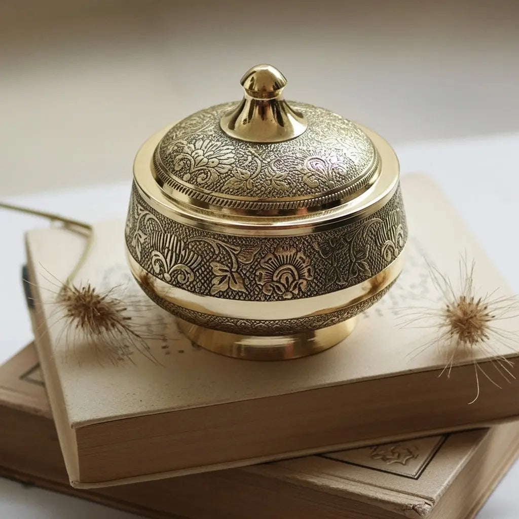 BRONZORA- Boite antique en Cuivre ORGUENDA UNIVERS