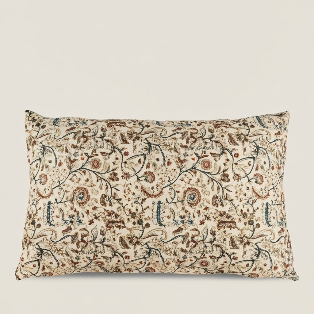 FLORENCIA- Housse de coussin floral Block Print ORGUENDA UNIVERS