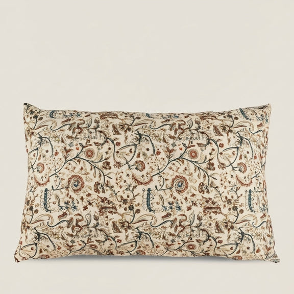 FLORENCIA- Housse de coussin floral Block Print ORGUENDA UNIVERS