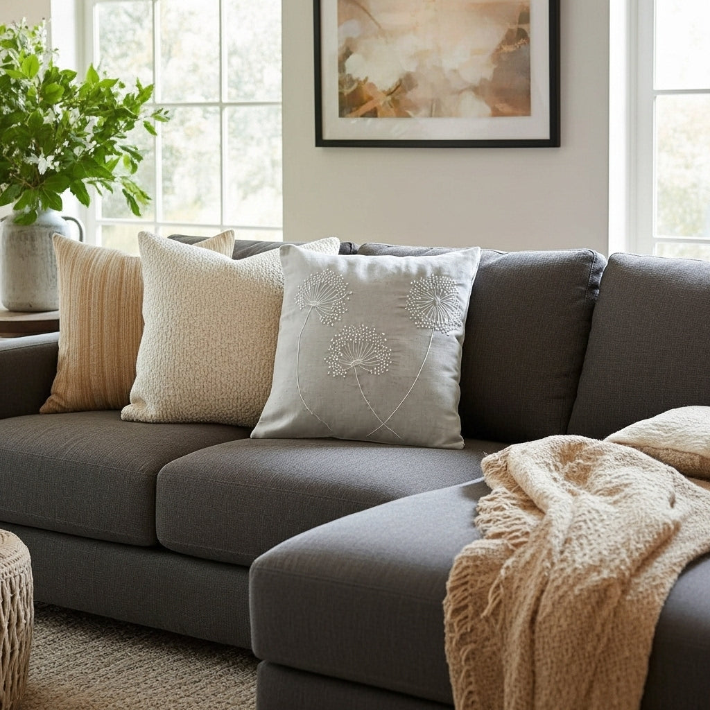 PISSENLIT- Housse de coussin Lin ORGUENDA UNIVERS