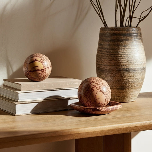 RHODONITE- Boule décorative en marbre brun ORGUENDA UNIVERS