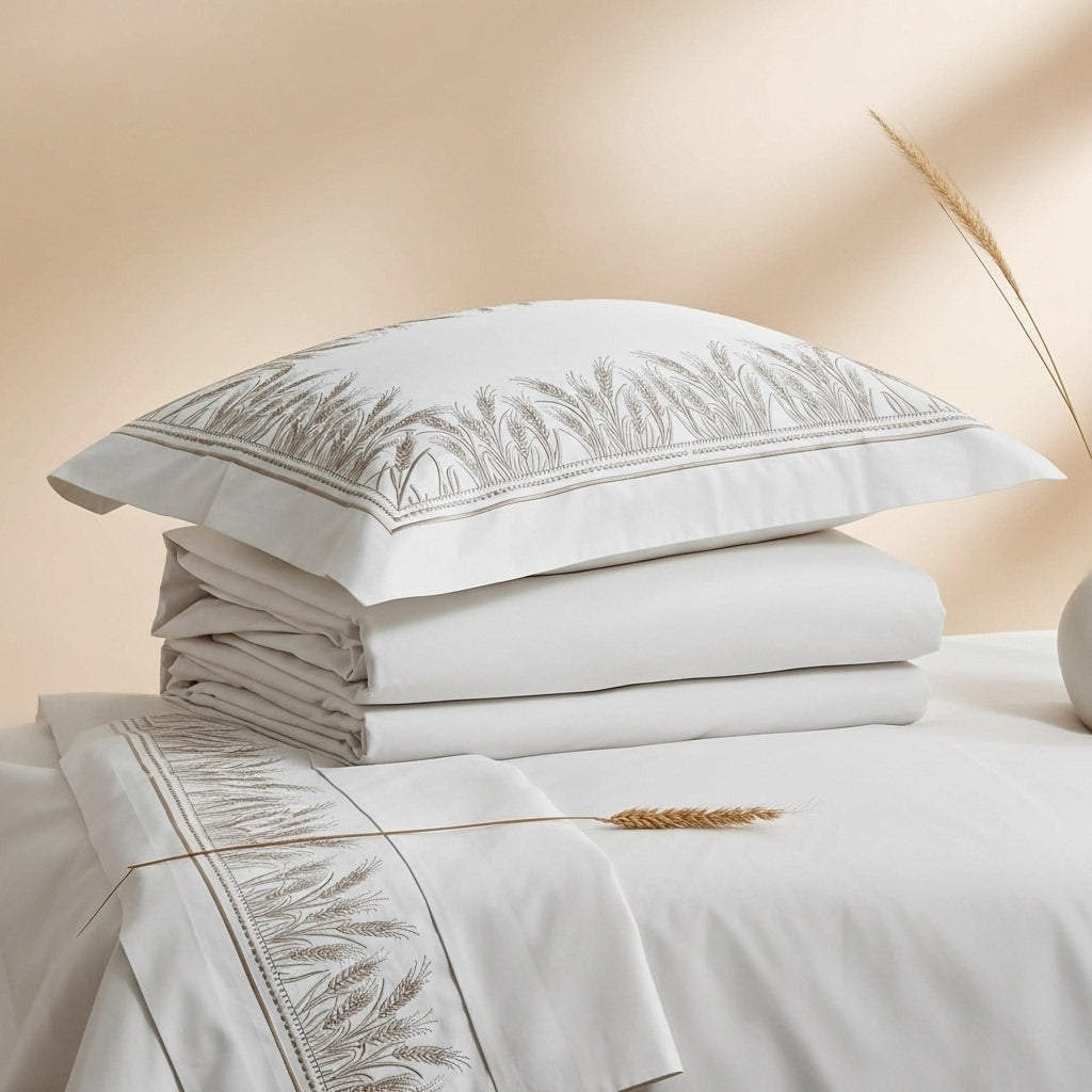 SHEAF- Parure de Lit en pure Cotton Brodée ORGUENDA UNIVERS