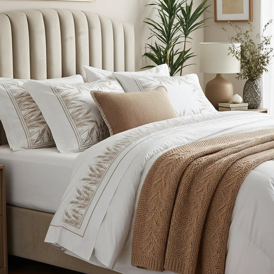 SHEAF- Parure de Lit en pure Cotton Brodée ORGUENDA UNIVERS