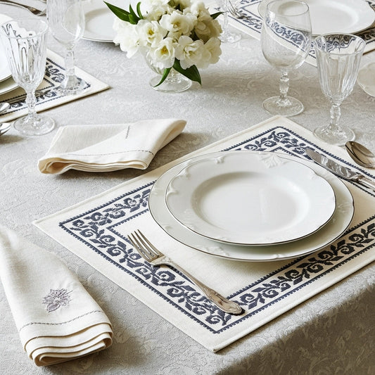 Set de table en cotton brodé ORGUENDA UNIVERS