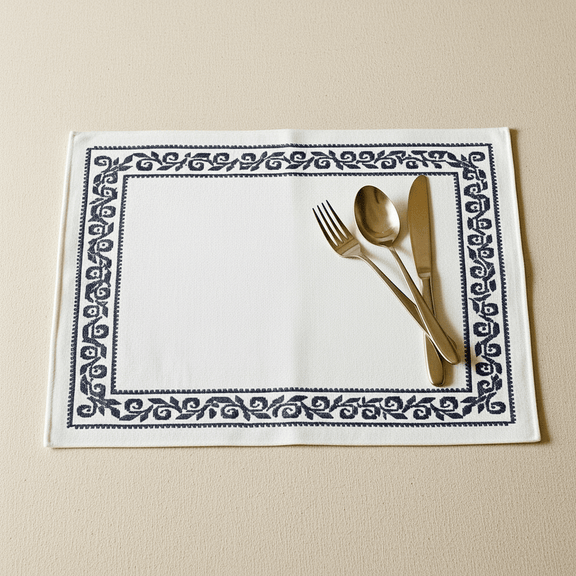 Set de table en cotton brodé