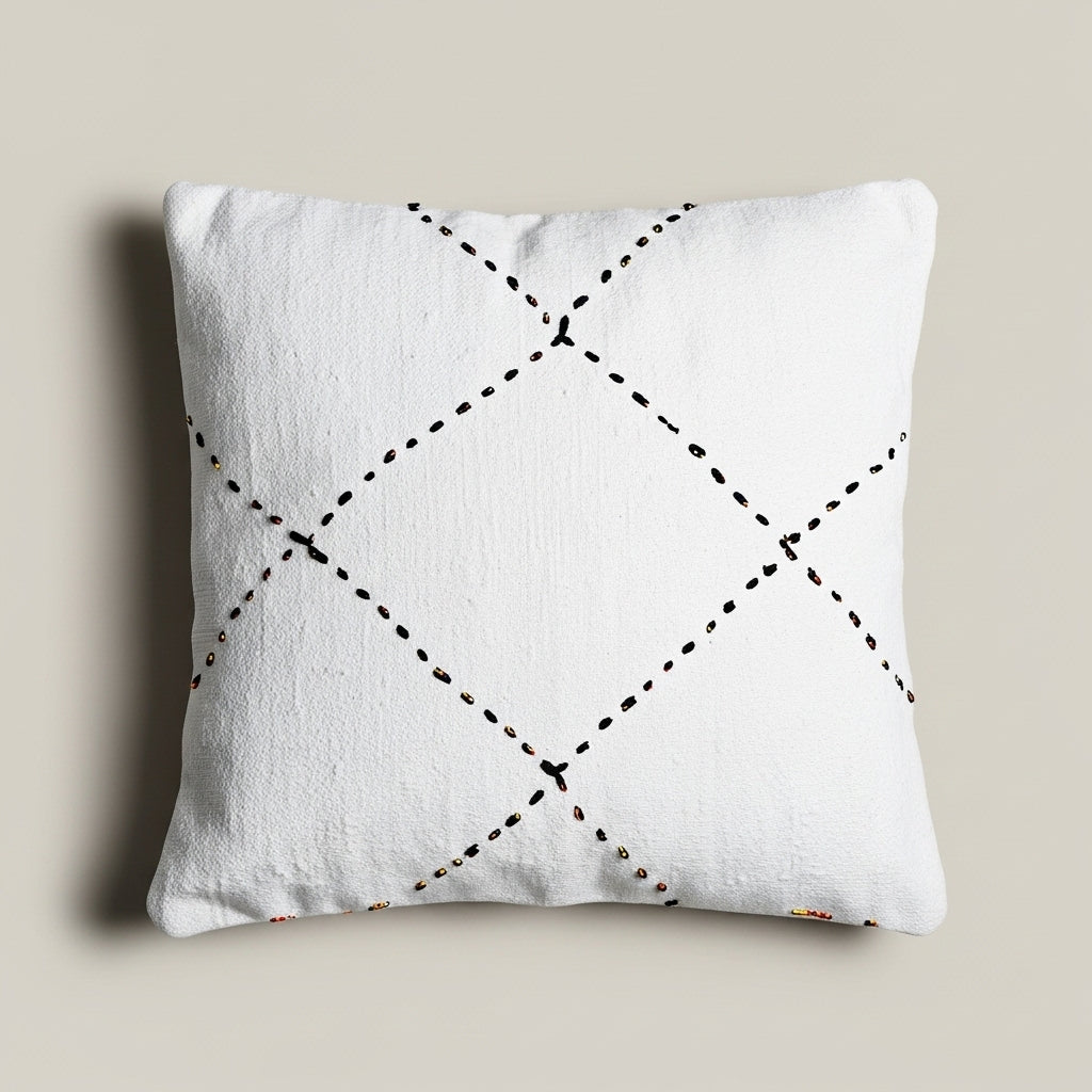 IGLENE- Coussin tissé losanges ORGUENDA UNIVERS