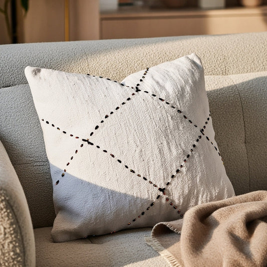 IGLENE- Coussin tissé losanges ORGUENDA UNIVERS